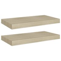 vidaXL Floating Wall Shelves 2 pcs Oak 19.7"x9.1"x1.5" MDF