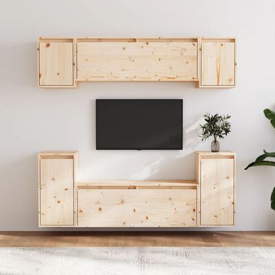 vidaXL TV Stands 6 pcs Solid Wood Pine