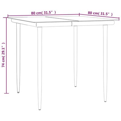 vidaXL 3 Piece Patio Dining Set Poly Rattan