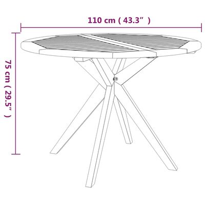 vidaXL 5 Piece Patio Dining Set Solid Wood Acacia