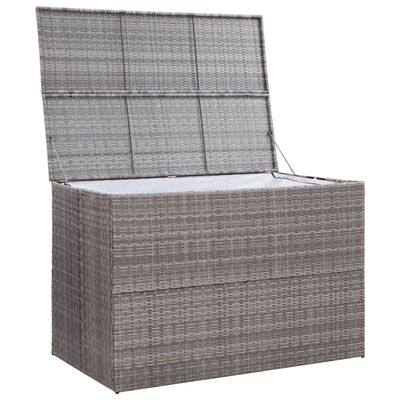 vidaXL Patio Storage Box Gray 59.1"x39.4"x39.4" Poly Rattan