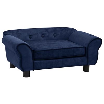 vidaXL Dog Sofa Blue 28.3"x17.7"x11.8" Plush