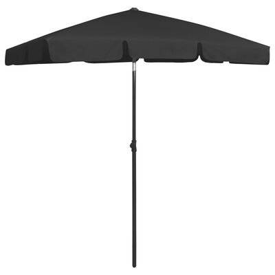 vidaXL Beach Parasol Black 70.9"x47.2"