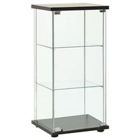 vidaXL Storage Cabinet Tempered Glass Black