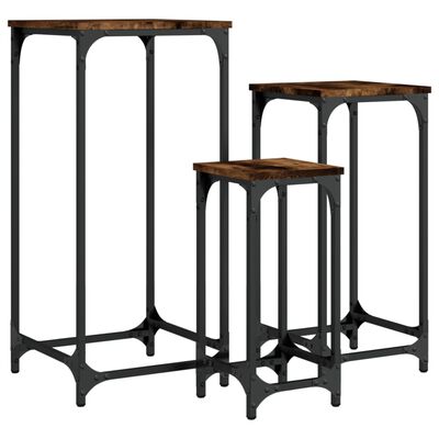 vidaXL Nesting Side Tables 3 pcs Smoked Oak Engineered Wood