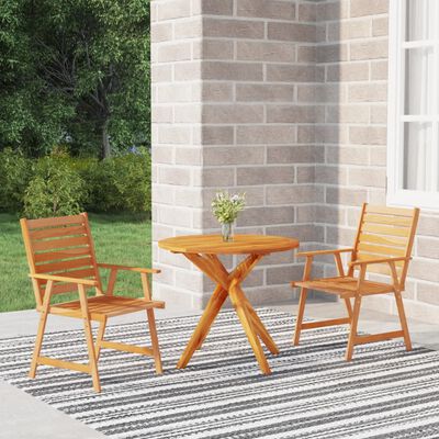 vidaXL 3 Piece Patio Dining Set Solid Wood Acacia