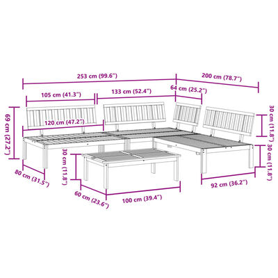 vidaXL 4 Piece Patio Pallet Sofa Set Solid Wood Acacia