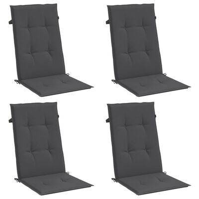 vidaXL Highback Chair Cushions 4 pcs Melange Anthracite 47.2"x19.7"x1.6" Fabric