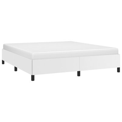 vidaXL Bed Frame White 72"x83.9" California King Faux Leather