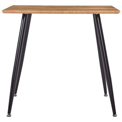 vidaXL Dining Table Oak and Black 31.7"x31.7"x28.7" MDF