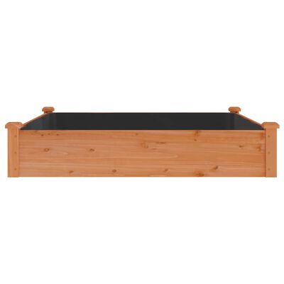 vidaXL Garden Raised Bed with Liner Brown 47.2"x47.2"x9.8" Solid Wood Fir