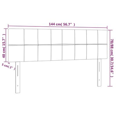 vidaXL Headboards 2 pcs Dark Gray 28.3"x2"x30.7"/34.6" Fabric