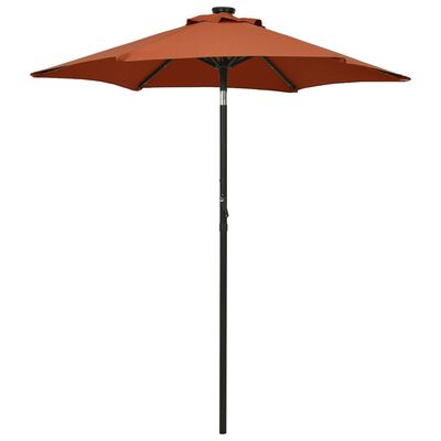 vidaXL Garden Parasol with LED Lights Terracotta 78.7"x83.1" Aluminum