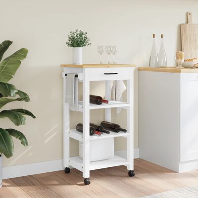 vidaXL Kitchen Trolley MONZA 18.9"x15.7"x35.4" Solid Wood Pine