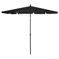 vidaXL Garden Parasol with Pole 82.7"x55.1" Black