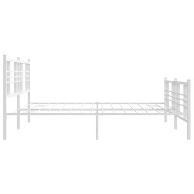 vidaXL Metal Bed Frame without Mattress with Footboard White 76"x79.9"