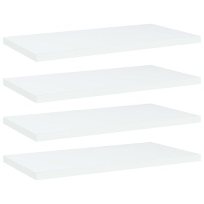 vidaXL Bookshelf Boards 4 pcs White 15.7"x7.9"x0.6" Engineered Wood