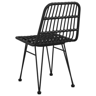 vidaXL Patio Chairs 2 pcs Black 18.9"x24.4"x33.1" PE Rattan