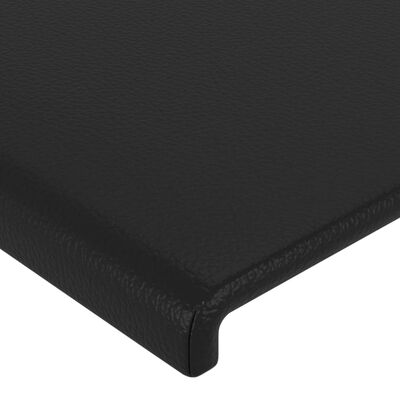 vidaXL LED Headboard Black 40.6"x6.3"x30.7"/34.6" Faux Leather