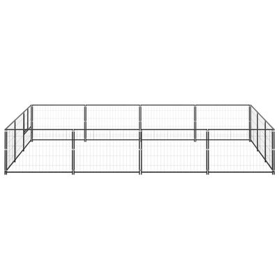 vidaXL Dog Kennel Black 129.2 ft² Steel