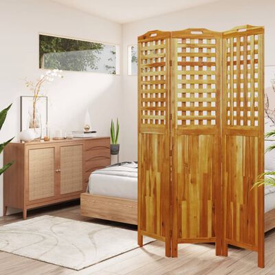 vidaXL 3-Panel Room Divider 47.8"x0.8"x70.9" Solid Wood Acacia