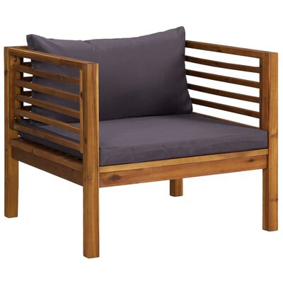 vidaXL 5 Piece Patio Lounge Set with Cushion Solid Acacia Wood