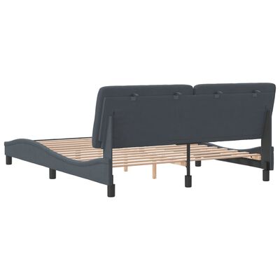 vidaXL Bed Frame without Mattress Dark Gray 59.8"x79.9" Velvet