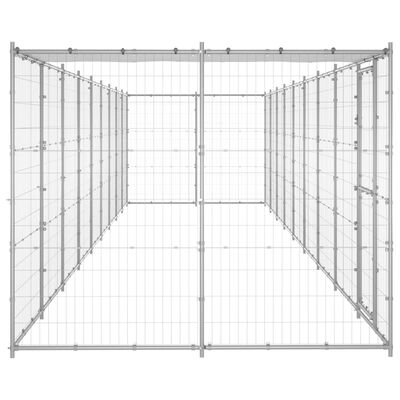 vidaXL Outdoor Dog Kennel Galvanized Steel with Roof 234.4 ft²