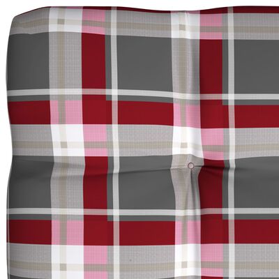 vidaXL Pallet Sofa Cushions 7 pcs Red Check Pattern