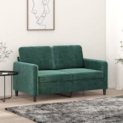 vidaXL 2-Seater Sofa Dark Green 47.2" Velvet