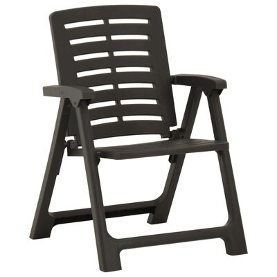 vidaXL Patio Chairs 2 pcs Plastic Anthracite