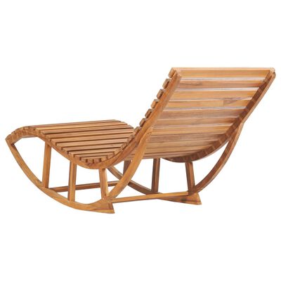 vidaXL Rocking Sun Lounger with Cushion Solid Teak Wood