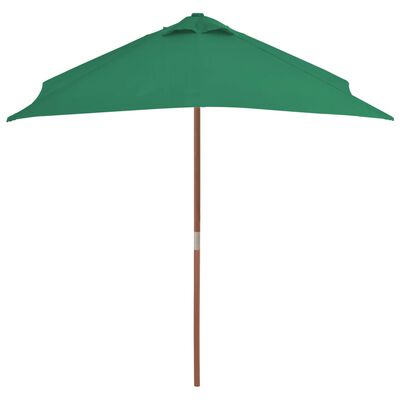 vidaXL Garden Parasol with Wooden Pole 59.1"x78.7" Green