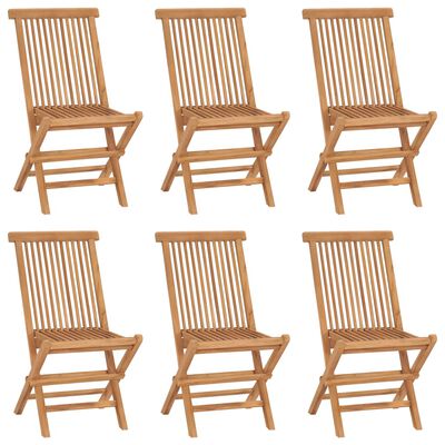 vidaXL Folding Patio Chairs 6 pcs Solid Teak Wood