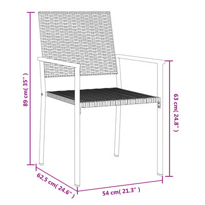 vidaXL 5 Piece Patio Dining Set Poly Rattan and Steel