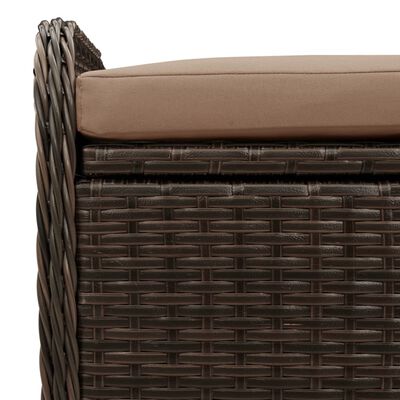 vidaXL Storage Bench with Cushion Brown 45.3"x20.1"x20.5" Poly Rattan