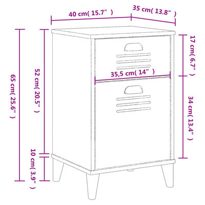 vidaXL Bedside Cabinet VIKEN Anthracite Gray Engineered Wood