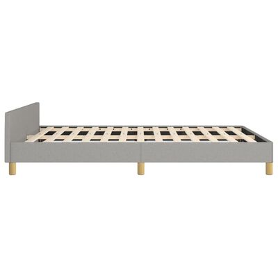 vidaXL Bed Frame with Headboard Light Gray 53.9"x74.8" Full Fabric