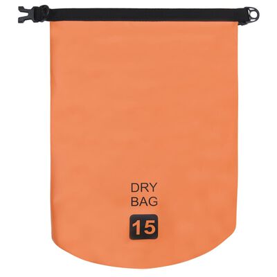 vidaXL Dry Bag Orange 4 gal PVC