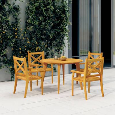 vidaXL 5 Piece Patio Dining Set Solid Wood Acacia