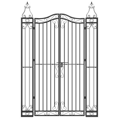 vidaXL Garden Gate Black 47.6"x3.1"x70.9" Wrought Iron