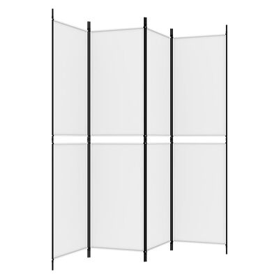 vidaXL 4-Panel Room Divider White 78.7"x78.7" Fabric