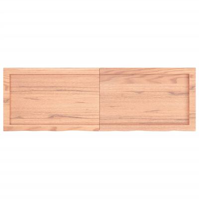 vidaXL Wall Shelf Light Brown 47.2"x15.7"x(0.8"-1.6") Treated Solid Wood Oak