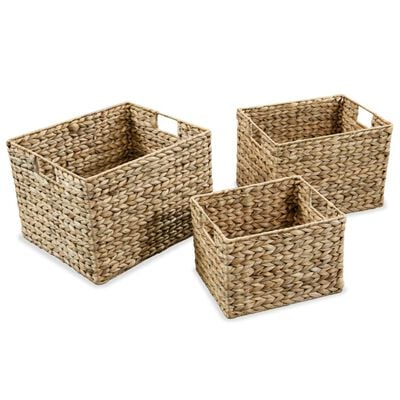 vidaXL Storage Basket Set 3 Pieces Water Hyacinth | vidaXL.com