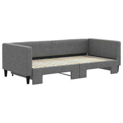 vidaXL Daybed with Trundle without Mattress Dark Gray 39.4"x74.8"