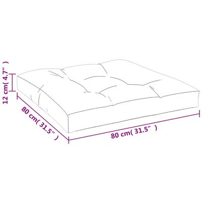 vidaXL Pallet Cushion Gray 31.5"x31.5"x4.7" Fabric