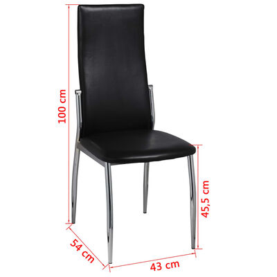 vidaXL Dining Chairs 6 pcs Black Faux Leather