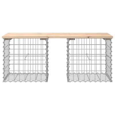 vidaXL Patio Bench Gabion Design 40.6"x17.3"x16.5" Solid Wood Pine