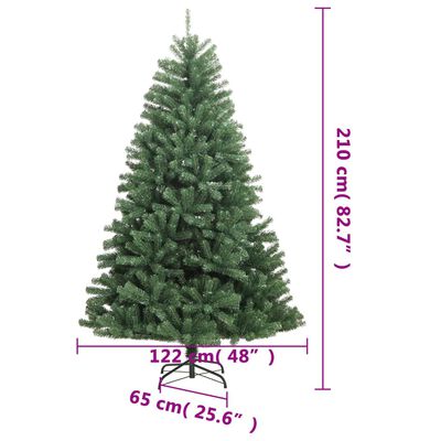 vidaXL Artificial Hinged Christmas Tree 300 LEDs & Ball Set 82.7"