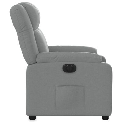 vidaXL Electric Recliner Chair Light Gray Fabric